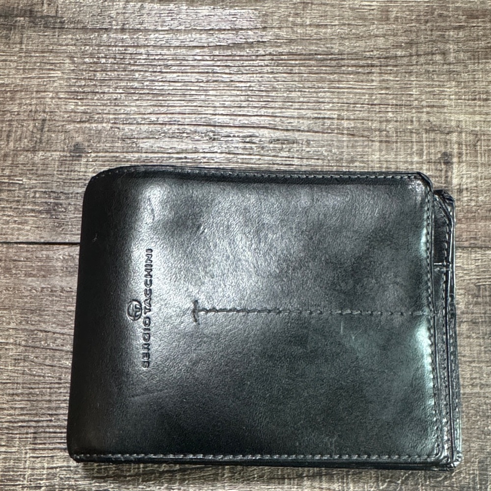 Sergio Tacchini Black Leather Card Holder